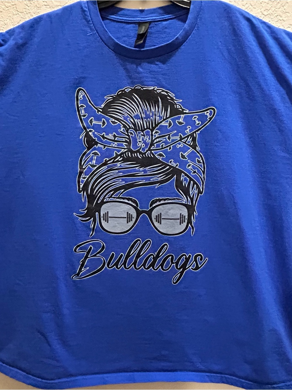 Mom Life Messy Hair Bun Barbell Lens Fitness Graphic Shirt 4XL